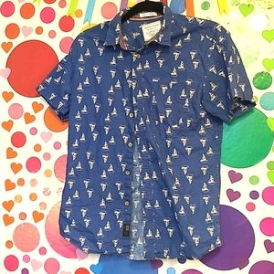 ⛵sailboat print button up